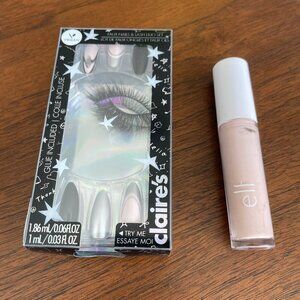 Elf Hydrating Camo Concealer + Claire's Faux Nails & Lash Duo Set Sz OS NWT